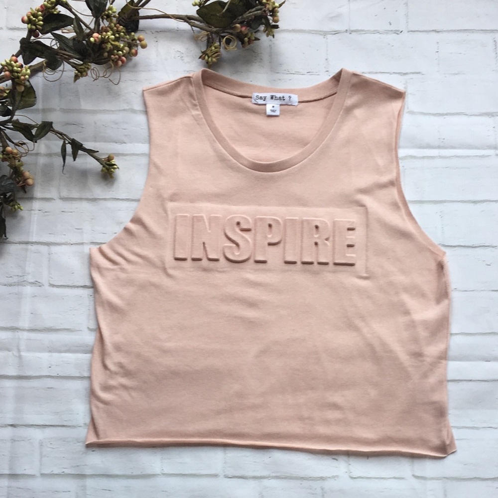 NWOT Juniors Inspire Embossed Crop Muscle Tank